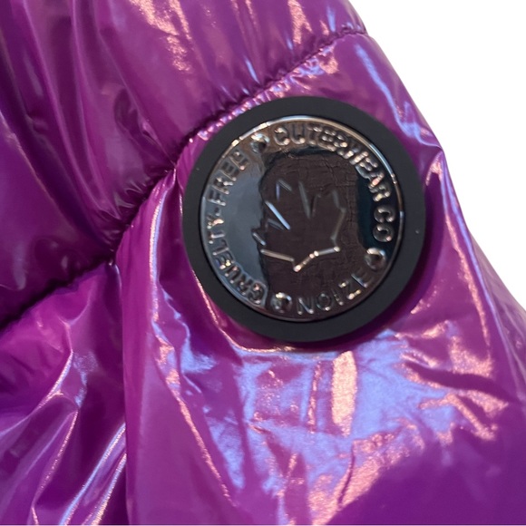 End of Winter Clearance! NOIZE Goldie Short Puffer Jacket in Grape L - Picture 3 of 8